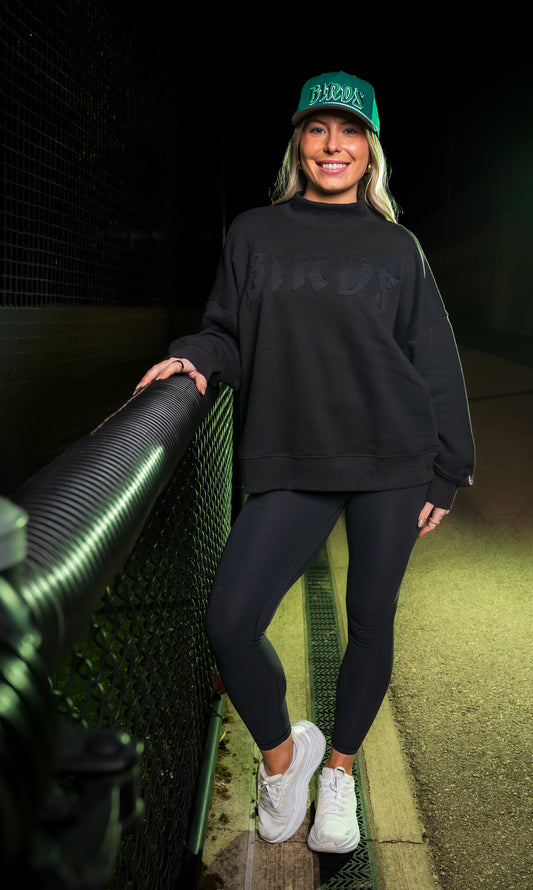 Black Women’s BIRDS Mock Neck