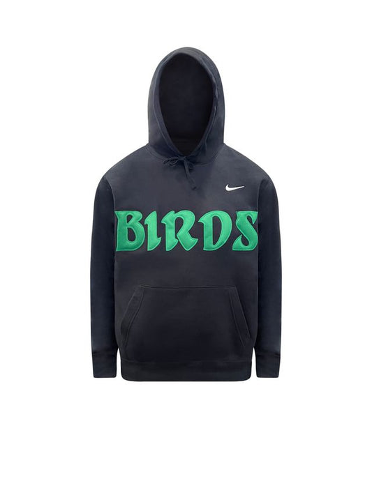 Black Retro Nike Hoodie with Sewn-On BIRDS