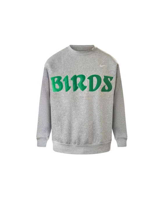 Grey Retro Nike Crew with Sewn-On BIRDS