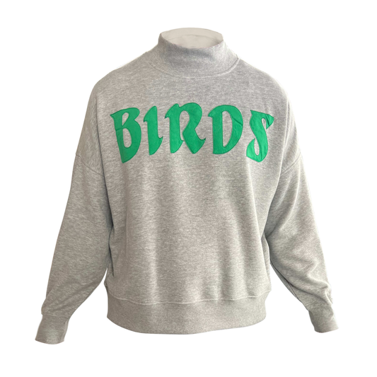 Oxford Grey Women’s BIRDS Mock Neck
