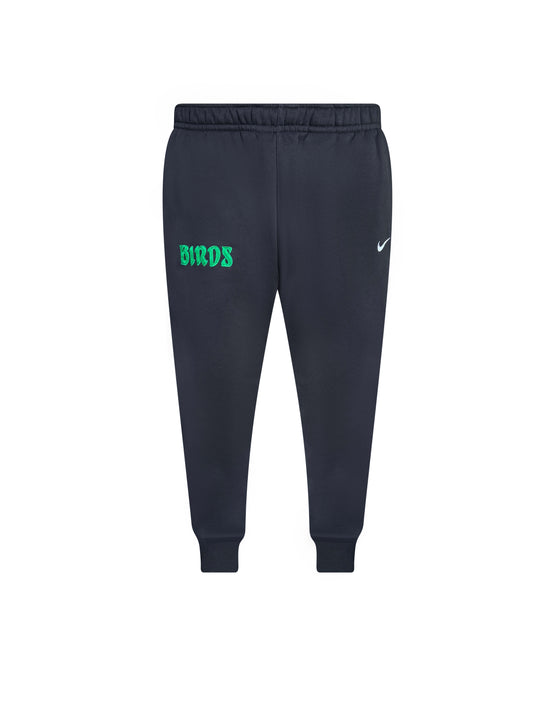 Black Retro Nike Joggers with Sewn-On BIRDS