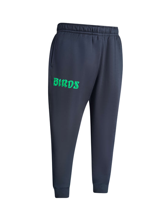 Black Retro Nike Joggers with Sewn-On BIRDS