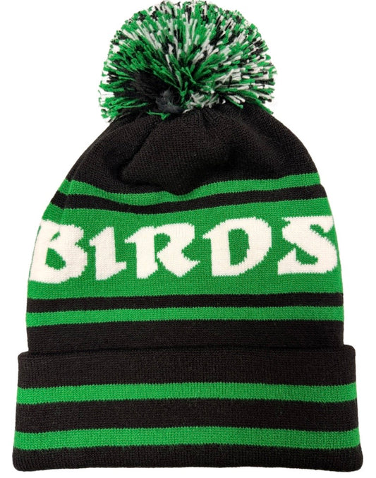 Black BIRDS Pom-Pom Hat