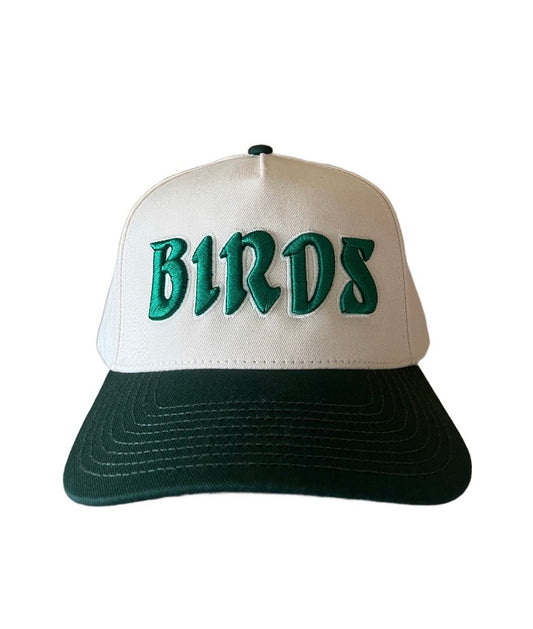 Richardson Puff Embroidered Trucker Hat - Green/Tan