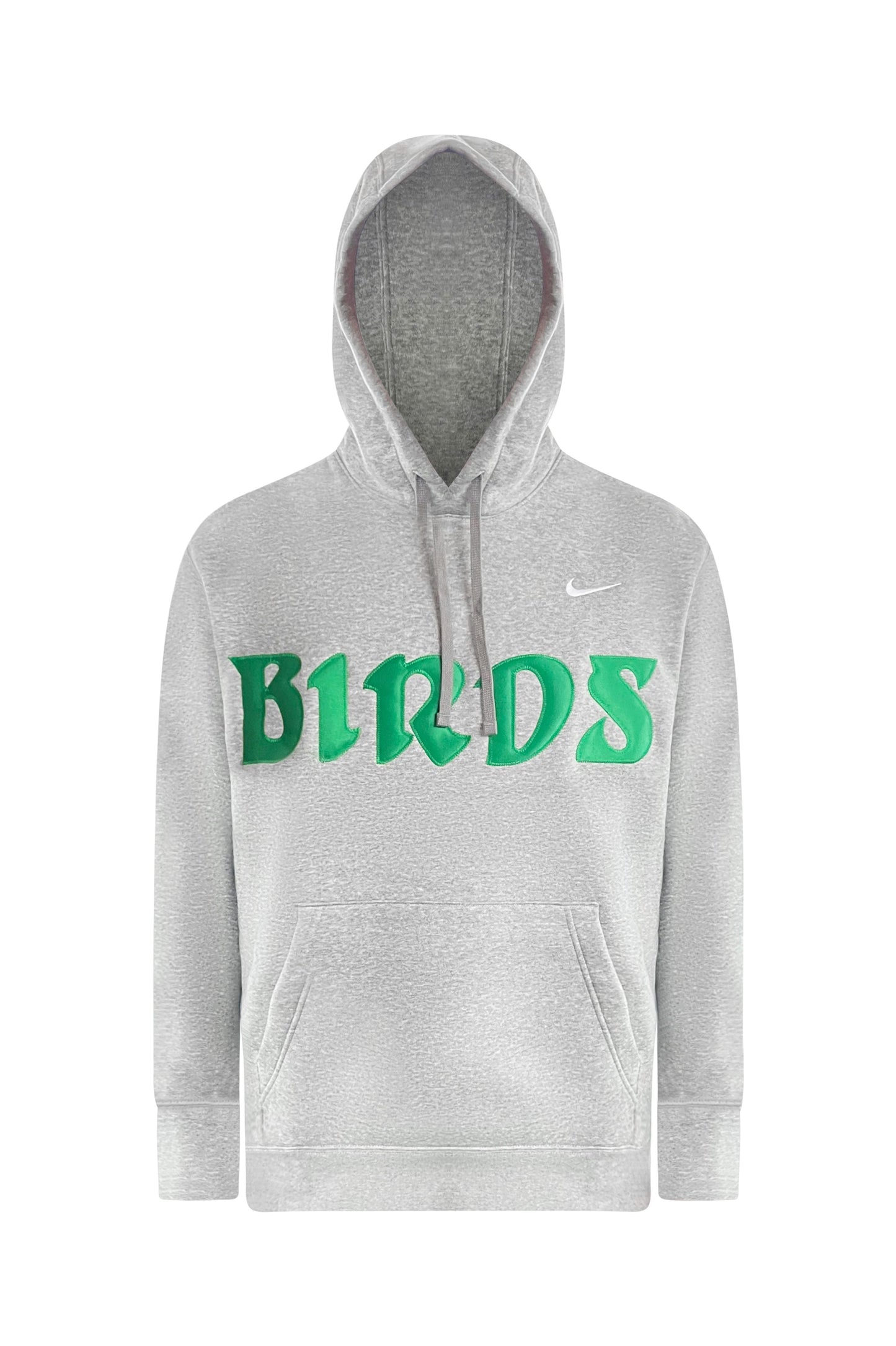 Grey Retro Nike Hoodie with Sewn-On BIRDS
