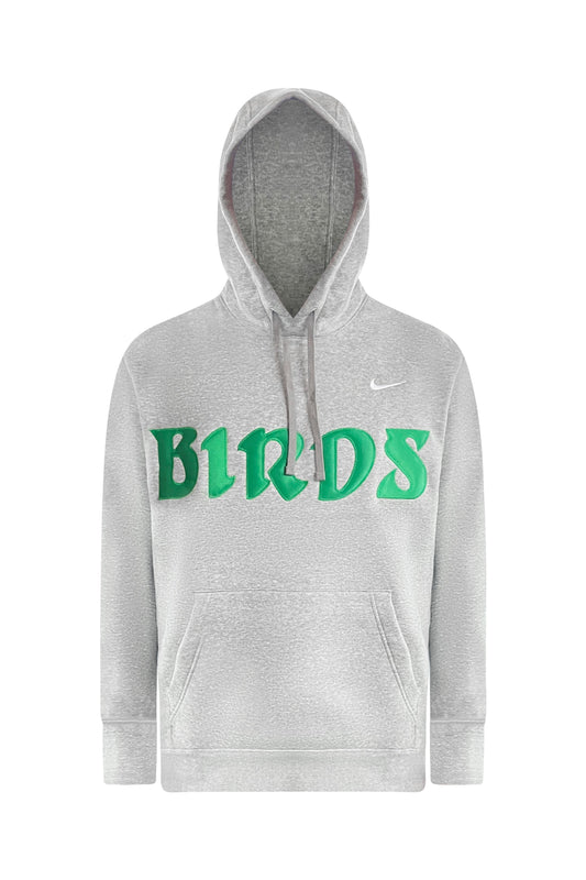 Grey Retro Nike Hoodie with Sewn-On BIRDS