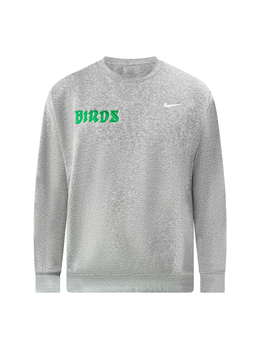 Grey Left Chest Nike Crew with Sewn-On BIRDS