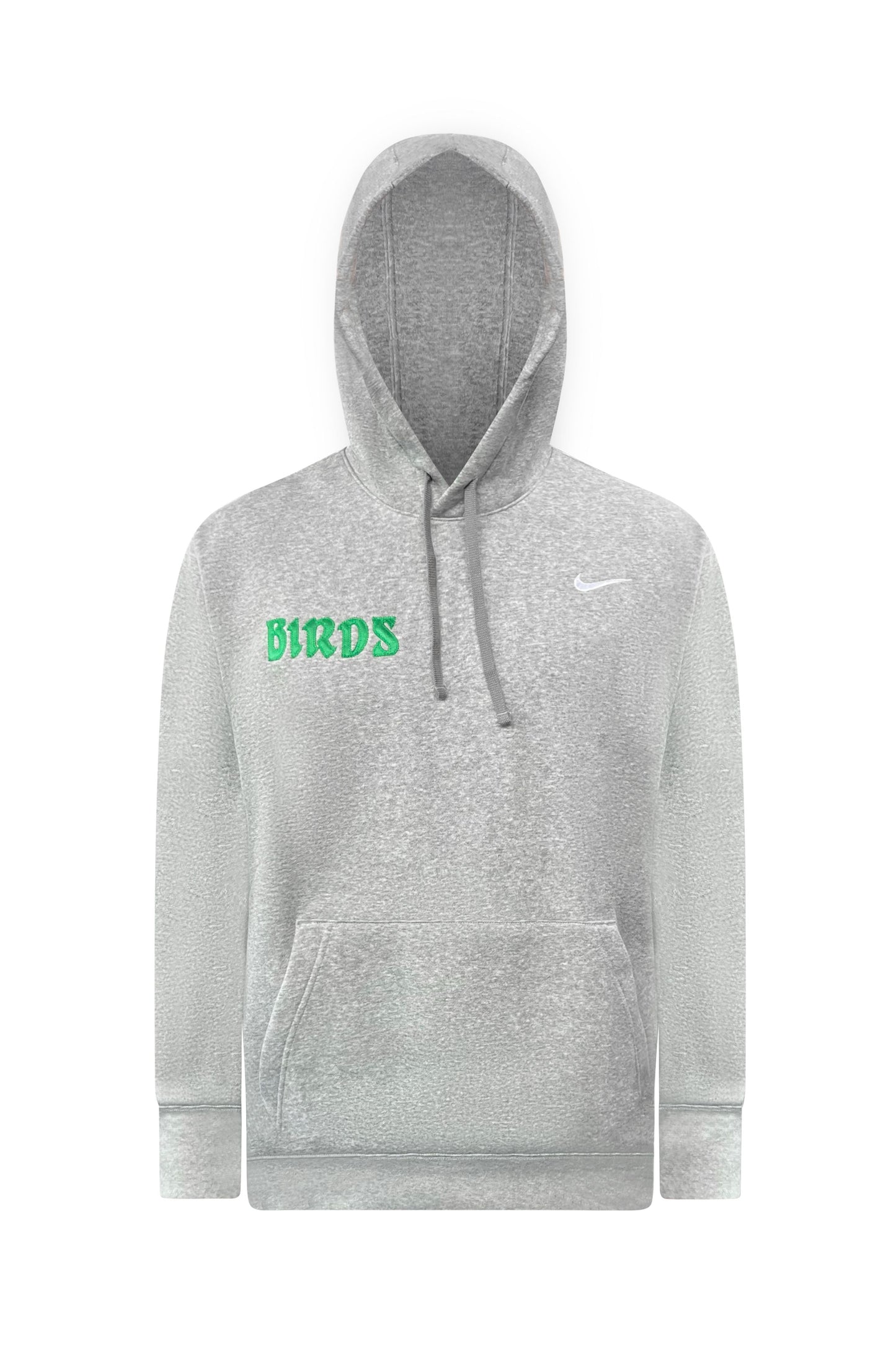 Grey Left Chest Nike Hoodie with Sewn-On BIRDS