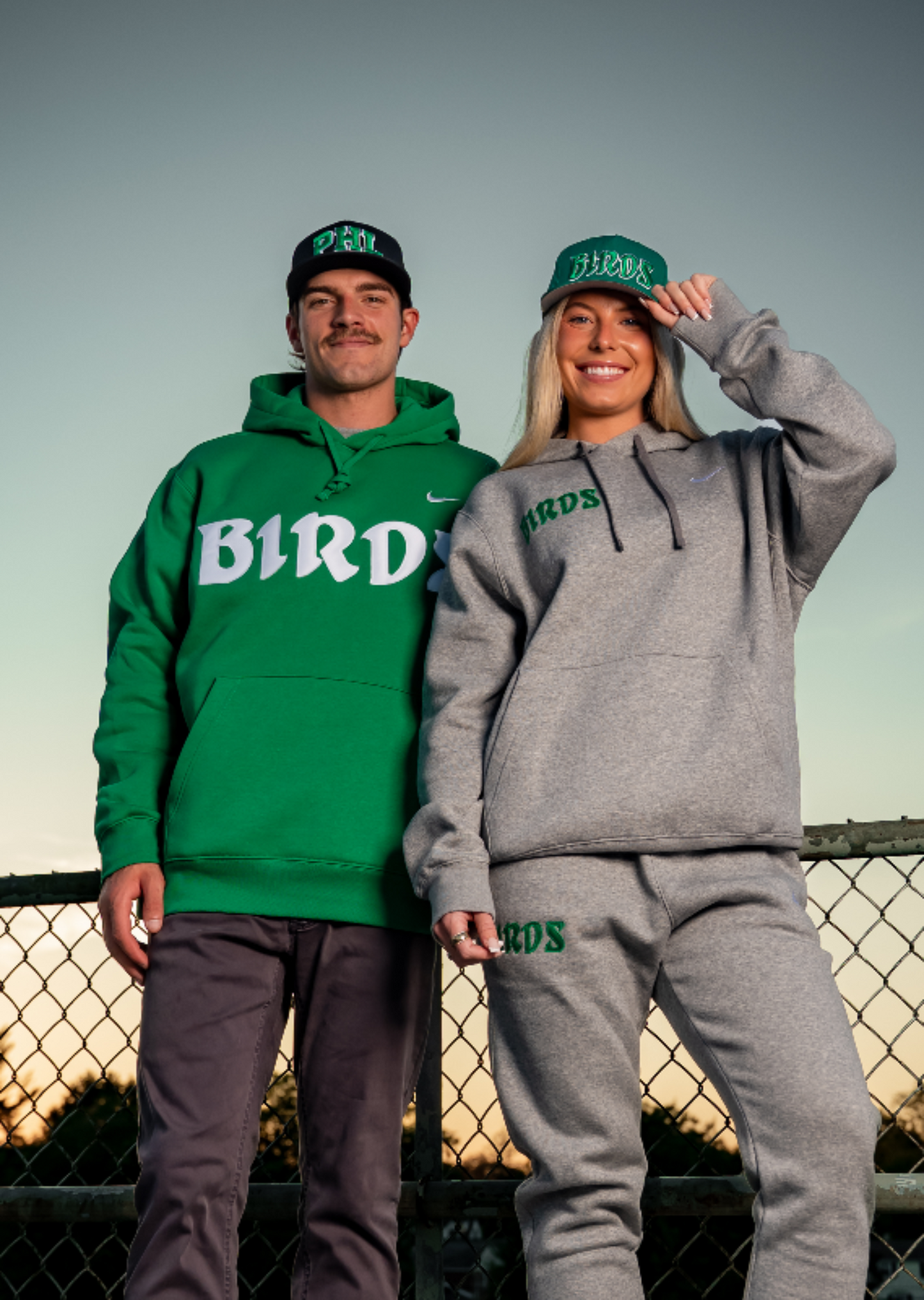 Kelly Green Retro Nike Hoodie with Sewn-On BIRDS