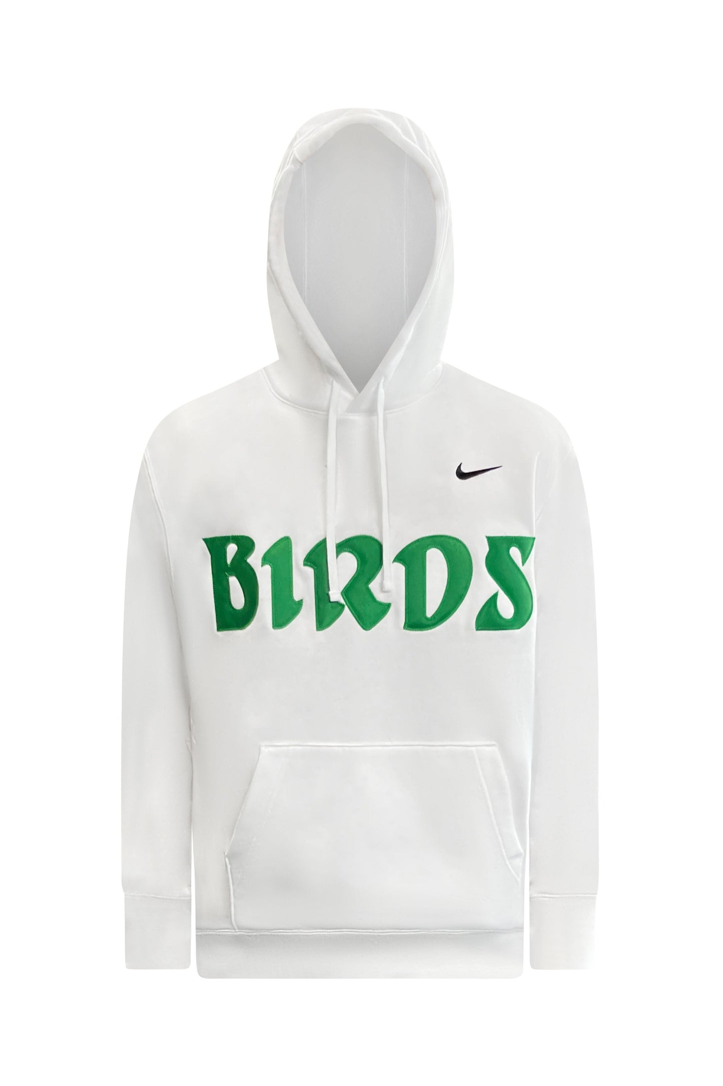 White Retro Nike Hoodie with Sewn-On BIRDS